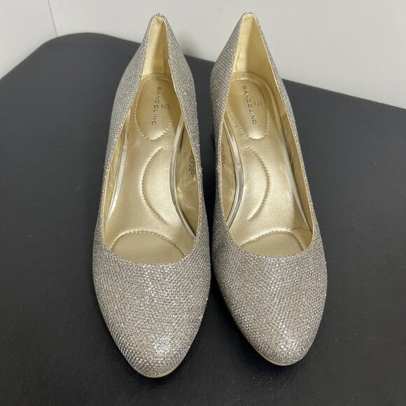 Bandolino Ora Women’s Dress Shiny Heels Pump silver bedazzled size 8.5M - Picture 2 of 11